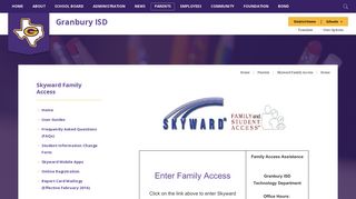 Skyward Family Access / Home - Granbury ISD