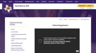 Skyward Family Access / Online Registration - Granbury ISD