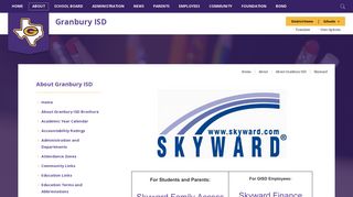 About Granbury ISD / Skyward