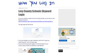 Levy County Schools Skyward Login - How You Log In