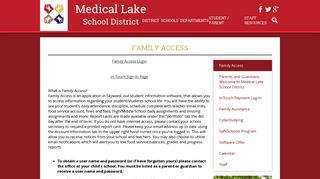 Family Access – Parent & Guardian Info – Medical Lake School District