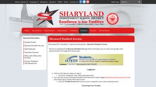 Skyward Student Access - Sharyland ISD