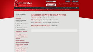 Managing Skyward Family Access | Stillwater Area Public Schools ...