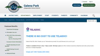 Employee Benefits / Teladoc - Galena Park ISD