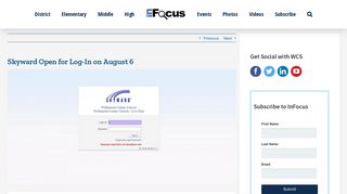 Skyward Open for Log-In on August 6 - InFocus