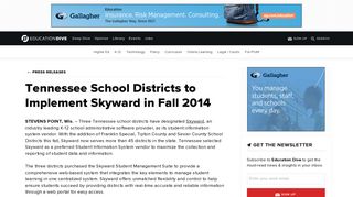 Tennessee School Districts to Implement Skyward in Fall 2014 ...
