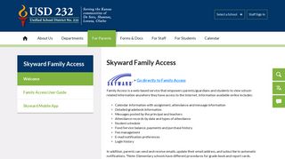 Skyward Family Access / Welcome - USD 232