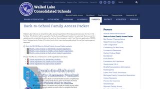 Back-to-School Family Access Packet - Parents - Walled Lake ...