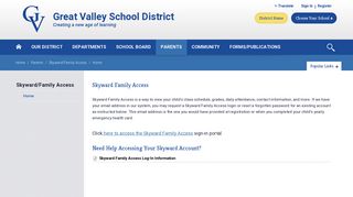 Skyward/Family Access / Home - Great Valley School District