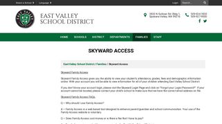 Skyward Access - East Valley School District