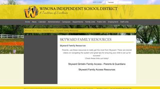Skyward Family Resources - Winona ISD