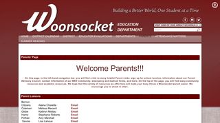 Parents - Woonsocket Educational Department