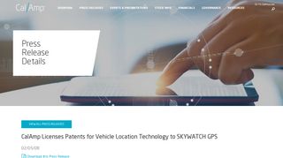 CalAmp Licenses Patents for Vehicle Location Technology to ...