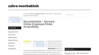 Skywestonline – Skywest Online Employee Portal Accessibility