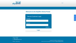 Secure Customer Login - the SkyWire Online Portal