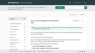 Service level management PA dashboard | ServiceNow Docs