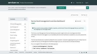 Service level management overview dashboard | ServiceNow Docs