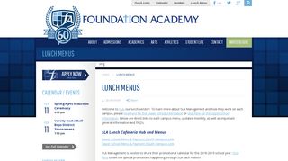 Lunch Menus - Foundation Academy