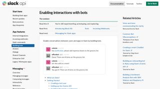 Enabling interactions with bots | Slack