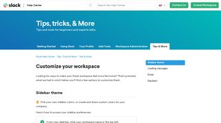 Customize your workspace – Slack Help Center