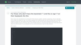 For those who don't have the backslash '' and the or sign '|' on their ...