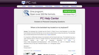 Where is the backslash key located on my keyboard? - PC.net