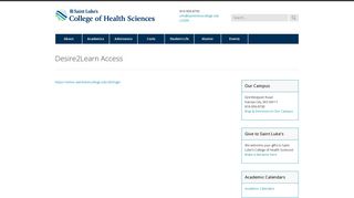 Desire2Learn Access | Saint Luke's College of Health Sciences