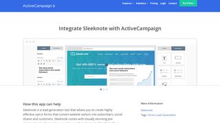 Sleeknote Integration & App | ActiveCampaign