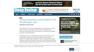 Philips Respironics Goes Mobile with SleepMapper App - Sleep ...