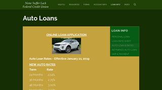 Auto Loans | None Suffer Lack Federal Credit Union