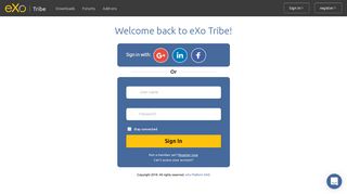 Login - eXo Tribe - eXo Platform