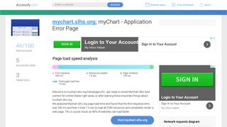 Access mychart.slhs.org. myChart - Application Error Page
