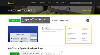 Welcome to Mychart.slhs.org - MyChart - Application Error Page
