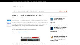 How to Create a Slideshare Account | Affilicoach