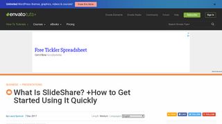 What Is SlideShare? +How to Get Started Using It Quickly - Business