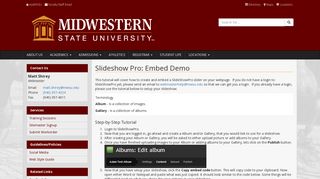 Slideshow Pro Demo » How To » Webmaster's Office » Midwestern ...