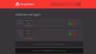 slideteam.net passwords - BugMeNot