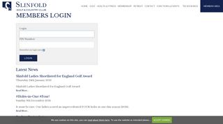 Membership login - Slinfold Golf & Country Club