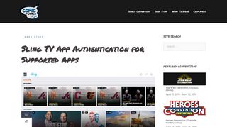 Sling TV App Authentication for Supported Apps | Comic Cons 2019