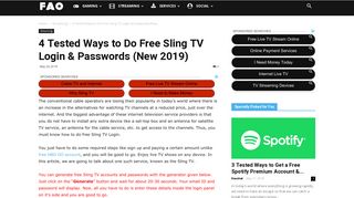 3 Tested Ways to Do Free Sling TV Login & Passwords (New 2018)