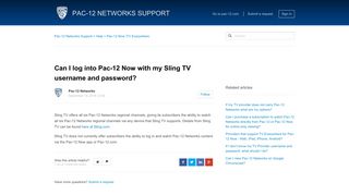 Can I log into Pac-12 Now with my Sling TV username and password ...