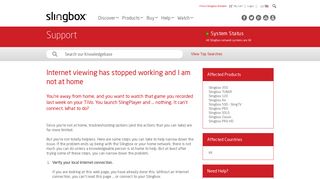 Slingbox.com - Internet viewing stopped working (away from home)