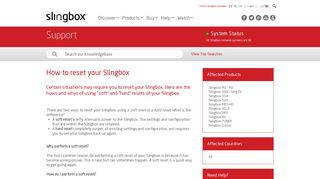 Slingbox.com - How to reset your Slingbox