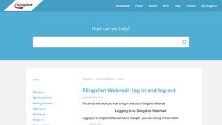 Slingshot Webmail: log in and log out – Slingshot