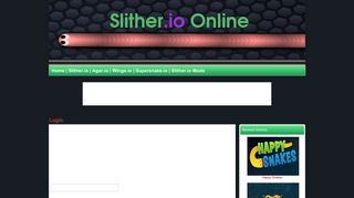 Login - Slither.io Online - Slitherio Game