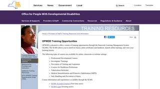 OPWDD Training Opportunities - NY.gov