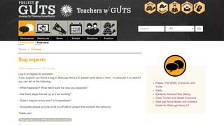 Bug reports | Teachers with GUTS