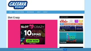 Slot Crazy Review | Claim Your 10 FREE Spins Here! - Cassava Bingo
