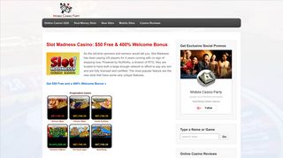Slot Madness Casino Review: $50 Free Chip & 400% Deposit Bonus