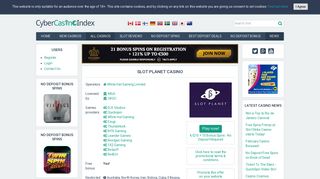 Slot Planet Casino €/$10 + 10 Bonus Spins | Cyber Casino Index